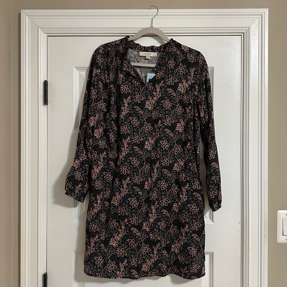 NWT Long Sleeve Floral LOFT Dress